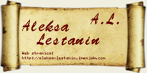 Aleksa Leštanin vizit kartica